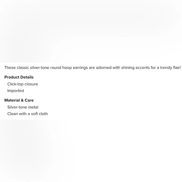 NWT Ralph Lauren Silver Tone Crystal Hoop Earrings - Picture 6 of 6